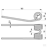 Palec podbieracza, 160 x 74 x 28, Ø 5,5 00… | poltechparts.pl
