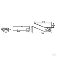 Palec zgrabiarki, 368 x 102 x 39, Ø 9, pra… | poltechparts.pl