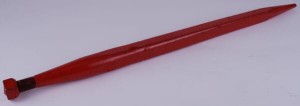 Ząb ładowacza, prosty, profil kwadratowy 36x680 mm końcówka szpiczasta z nakrętką M20x1.5 czerwony Kverneland