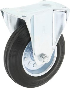 Koło stałe metalowo gumowe z łożyskiem Ø 160x40 mm podstawa montażowa: 135x105 mm nośność 140 kg gopart