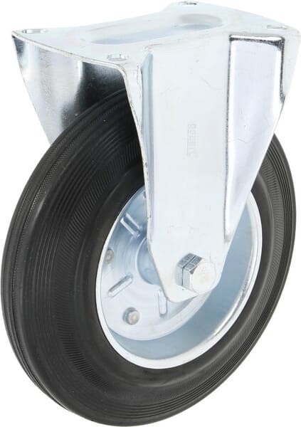 Koło stałe metalowo gumowe z łożyskiem Ø 200x45 mm podstawa montażowa: 135x105 mm nośność 200 kg gopart