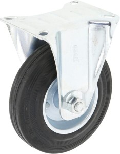 Koło stałe metalowo gumowe z łożyskiem Ø 125x37 mm podstawa montażowa: 100x80 mm nośność 100 kg gopart