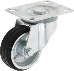 Koło skrętne gumowe Ø 80x30 mm podstawa montażowa: 100x80 mm nośność 75 kg Ro-Carr