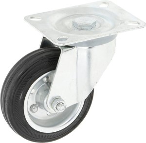 Koło skrętne gumowe Ø 100x30 mm podstawa montażowa: 100x80 mm nośność 90 kg Ro-Carr