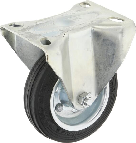 Koło stałe metalowo gumowe Ø 100x30 mm podstawa montażowa: 100x85 mm nośność 90 kg Ro-Carr