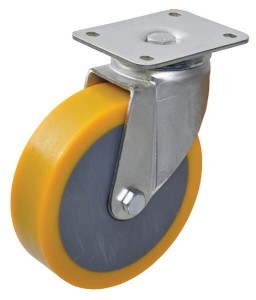 Koło skrętne PU Ø 85x30 mm podstawa montażowa: 100x105 mm nośność 200 kg Ro-Carr