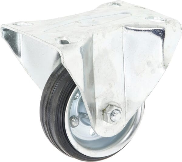Koło stałe metalowo gumowe z łożyskiem Ø 80x30 mm podstawa montażowa: 100x85 mm nośność 75 kg Ro-Carr