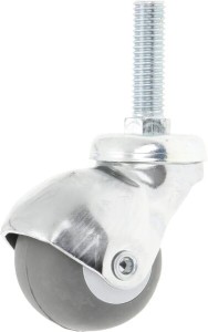 Koło skrętne gumowe Ø 40x35 mm, stalowy trzpień mocujący gwintowany nośność 35 kg Ro-Carr