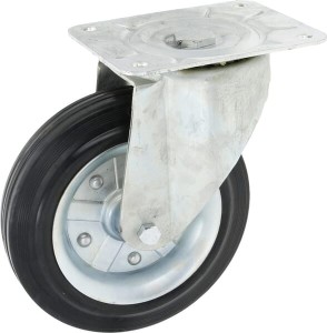 Koło skrętne gumowe Ø 250x60 mm podstawa montażowa: 200x160 mm nośność 350 kg Ro-Carr