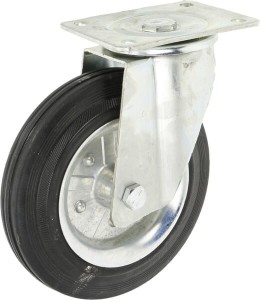 Koło skrętne gumowe Ø 200x50 mm podstawa montażowa: 135x110 mm nośność 250 kg Ro-Carr