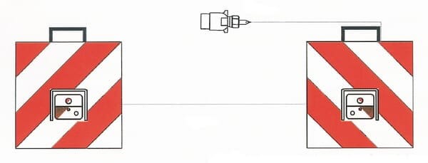 Tablica ostrzegawcza, 423 x 423, z lampą zespoloną