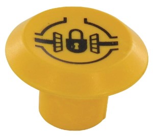 Symbol przełącznika, blokada mechanizmu różnicowego, okrągły, żółty