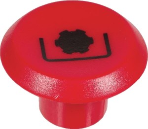 Symbol przełącznika, wału WOM, okrągły, czerwony