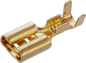 Końcówka przewodu nasadkowa, płaska żeńska F-2,5 2.5 mm² 6.3 mm bursztynowa nieizolowana
