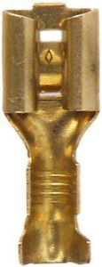 Końcówka przewodu nasadkowa, płaska żeńska J-2,5 2.5 mm² 6.3 mm z zaczepem, bursztynowa nieizolowana