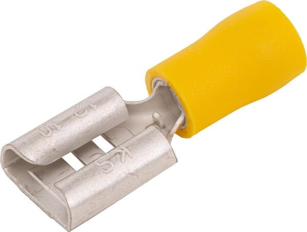 Końcówka przewodu płaska nasadkowa, żeńska, żółta, 4-6 mm² 6.3x0.8 mm 50 szt. Kramp
