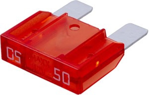 Bezpiecznik płaski Maxi, 32V 50A L=34.3 mm czerwony op. 10 szt. iMaXX