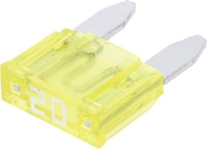 Bezpiecznik płaski Mini, 32V 20A L=16.3 mm żółty op. 50 szt. iMaXX