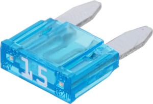 Bezpiecznik płaski Mini, 32V 15A L=16.3 mm niebieski op. 50 szt. iMaXX