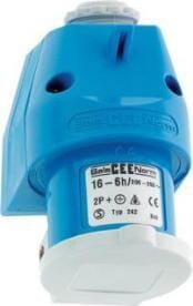 Wtyczka odbiornikowa naścienna CEE 16A 3P 230V IP44