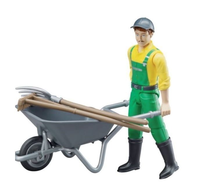 Figurka rolnika z taczką Bruder 62610