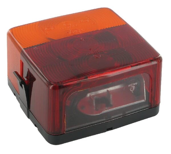 Lampa tylna zespolona, kwadratowa 12V pomarańczowa/czerwona przykręcana Jokon