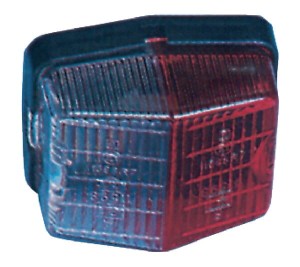 Lampa obrysowa kwadratowa 12/24V czerwona/biała przykręcana 71x37x61 mm Jokon