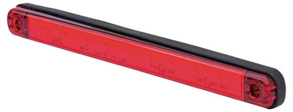 Lampa obrysowa LED, prostokątna, 12/24V czerwona, przykręcana Waś