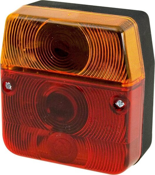 Lampa tylna zespolona, kwadratowa, 12/24V pomarańczowa/czerwona, przykręcana Promot
