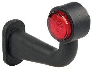 Lampa obrysowa LED, prawa, 12/24V czerwona/przezroczysta, przykręcana Waś