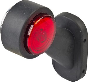 Lampa obrysowa LED, lewa, okrągła, 12/24V czerwona/przezroczysta, przykręcana Waś
