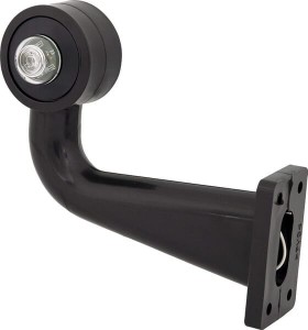 Lampa obrysowa LED, lewa, okrągła, 12/24V czerwona/przezroczysta, przykręcana Waś