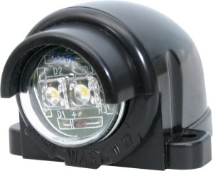 Lampa oświetlenia tablicy rejestracyjnej LED, okrągła, biała 12/24V przykręcana Waś