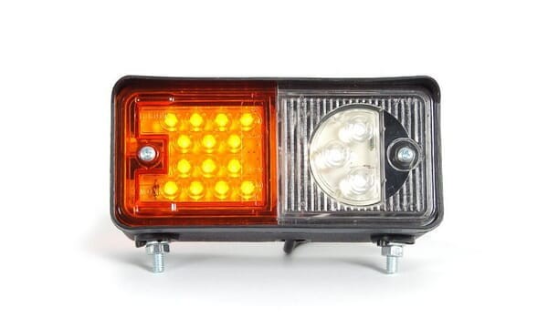 Lampa kierunkowskazu i postoju LED, prawa, przednia, prostokątna, 12/24V przykręcana Waś