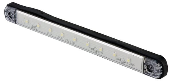 Lampa obrysowa LED, prostokątna, 12/24V biała, przykręcana LED Waś