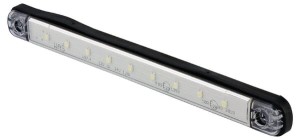 Lampa obrysowa LED, prostokątna, 12/24V biała, przykręcana LED Waś