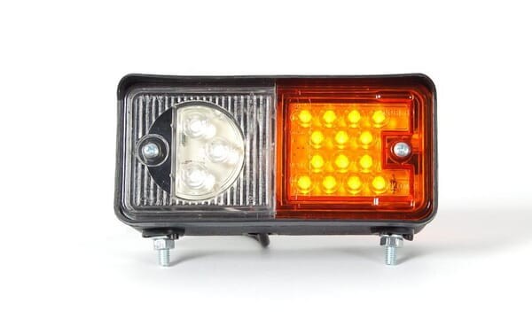 Lampa kierunkowskazu i postoju LED, lewa, przednia, prostokątna, 12/24V przykręcana Waś