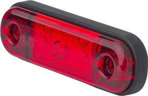 Lampa obrysowa LED, prostokątna, 12/24V czerwona, przykręcana 3 LED Waś