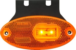 Lampa obrysowa LED, owalna, 12/24V pomarańczowa, przykręcana Waś