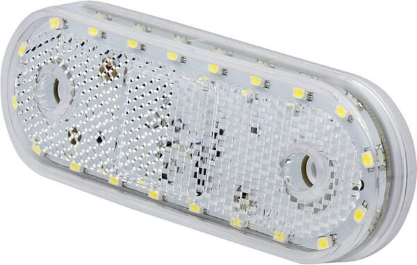 Lampa obrysowa LED, prostokątna, 12/24V biała, przykręcana Waś