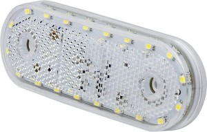 Lampa obrysowa LED, prostokątna, 12/24V biała, przykręcana Waś