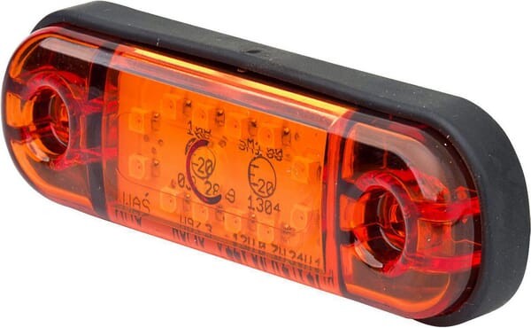 Lampa obrysowa LED, prostokątna, 12/24V pomarańczowa, przykręcana 12 LED Waś