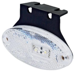 Lampa obrysowa LED, owalna, 12/24V przezroczysta, przykręcana Waś