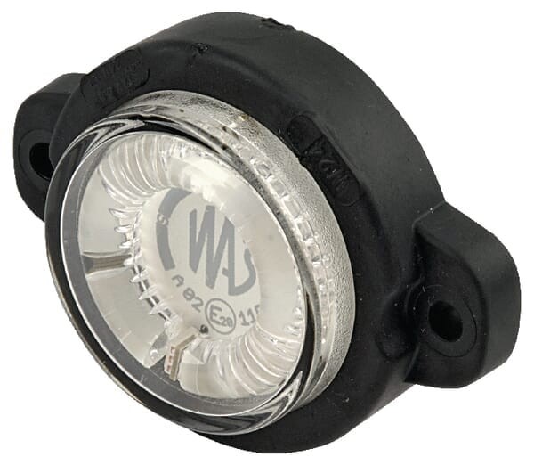 Lampa obrysowa LED, cytryna, 12/24V biała/przezroczysta, przykręcana Waś