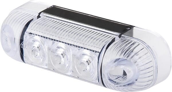 Lampa obrysowa LED, prostokątna, 12/24V przezroczysta, przykręcana 3 LED Waś