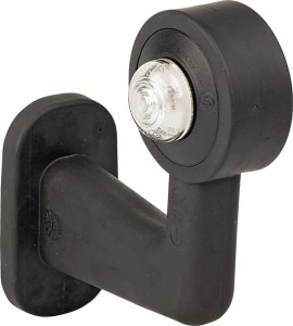 Lampa obrysowa LED, lewa, okrągła, 12/24V biała, przykręcana Waś