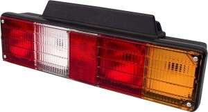 Lampa tylna zespolona, lewa, prostokątna, 12/24V pomarańczowa/biała/czerwona, przykręcana Promot