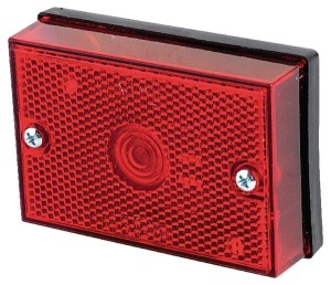 Lampa obrysowa, prostokątna, 12/24V czerwona, przykręcana Waś