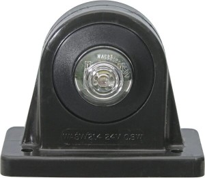 Lampa obrysowa LED, lewa, okrągła, 12/24V czerwona/przezroczysta, przykręcana Waś