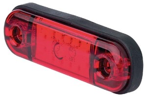 Lampa obrysowa LED, prostokątna, 12/24V czerwona, przykręcana 12 LED Waś